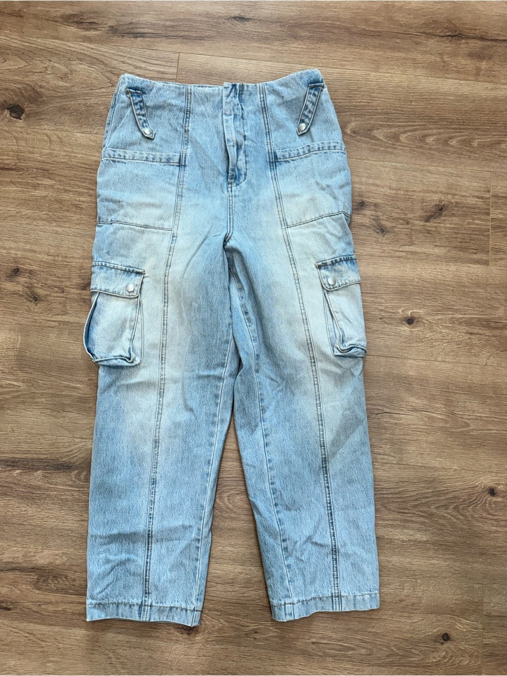 Blank NYC Light Blue Boyfriend Cargo Jeans